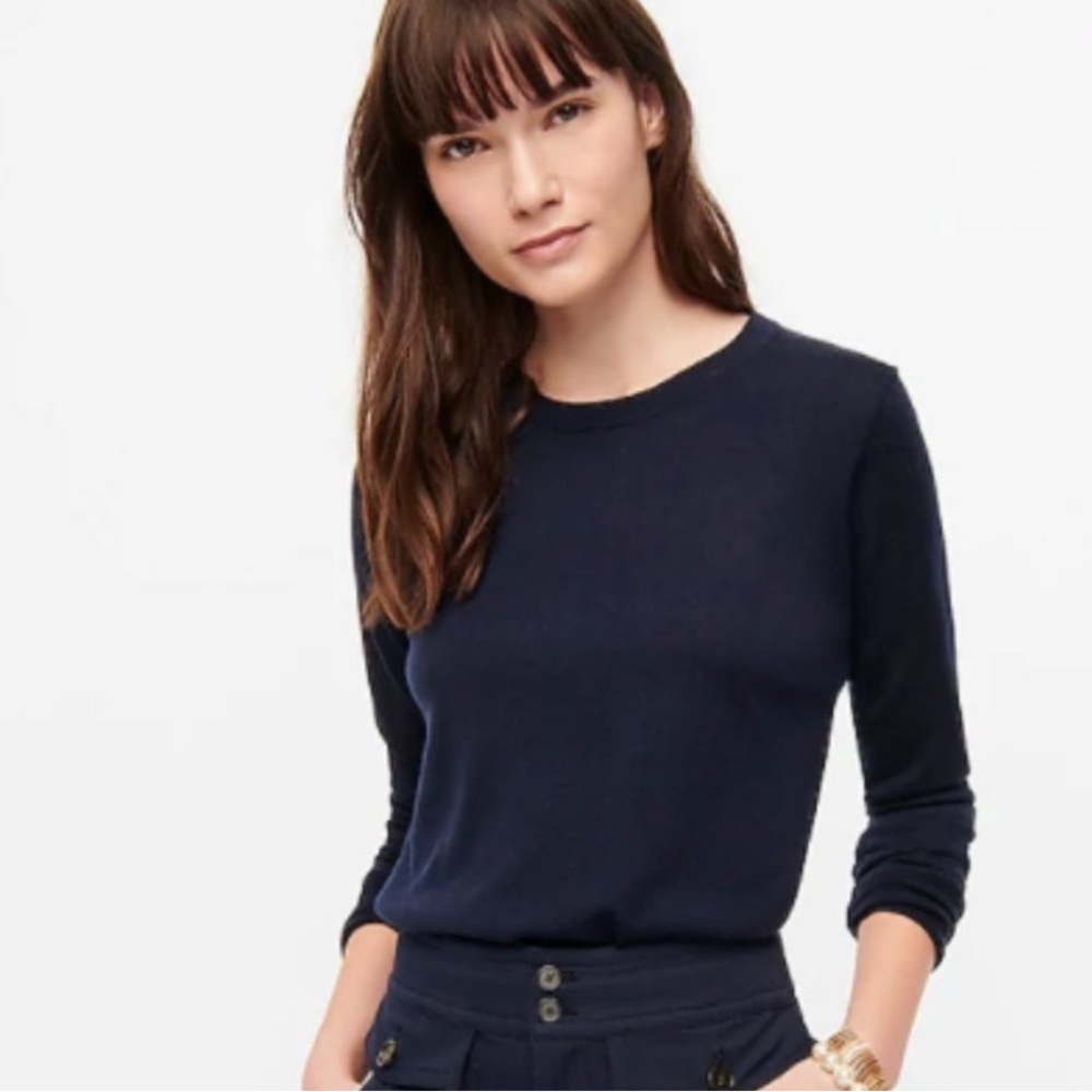 J Crew Margot crewneck sweater navy blue size S